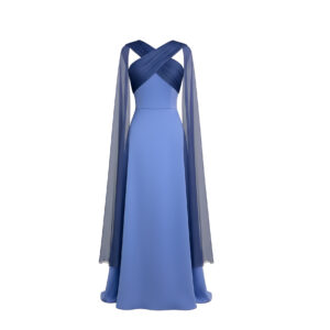 Vestido con drapeado de seda